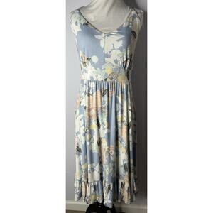 Torrid Super Soft Knit Floral Skater Tank Dress Sz 2 2x Blue Floral Feminine